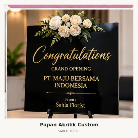 Papan Bunga Akrilik Gunung Sahari